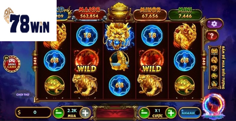 Các biểu tượng hũ thưởng trong kho báu tứ linh 78win